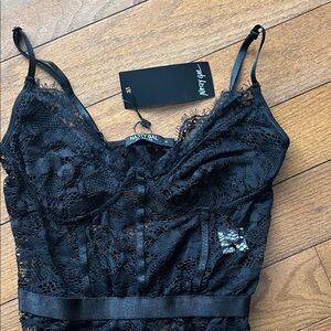 Nasty Gal Black Lace bodysuits
